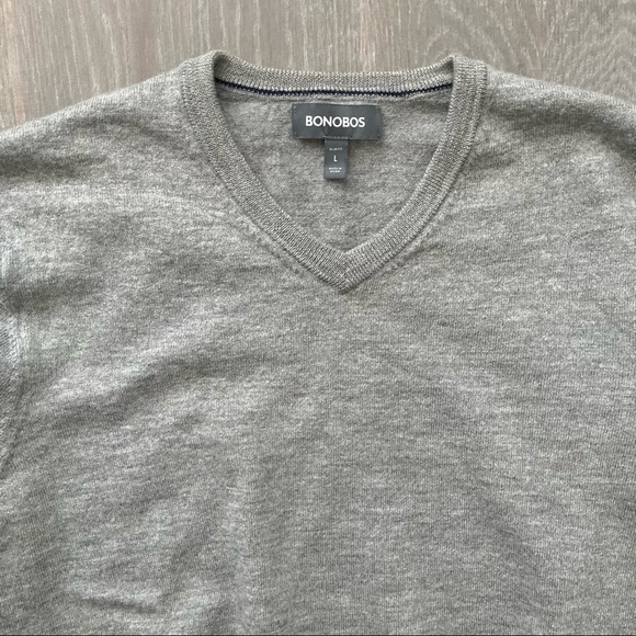 Bonobos Merino Wool Grey Sweater, fits like medium - Picture 3 of 6